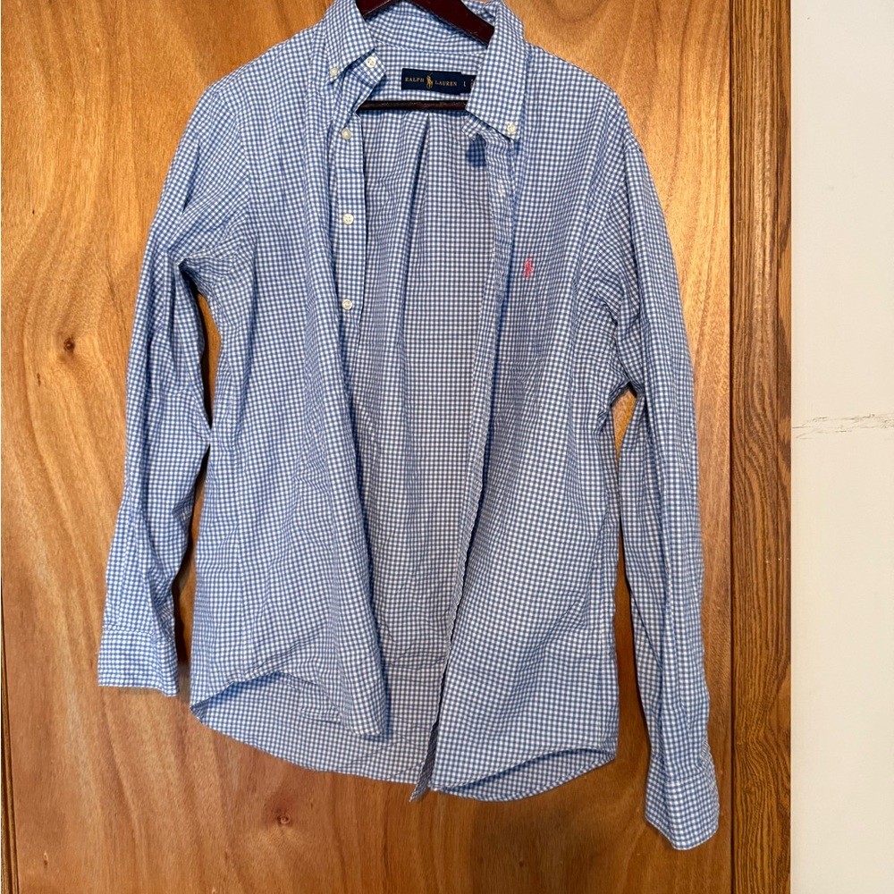 Ralph Lauren Blue Gingham Casual Shirt